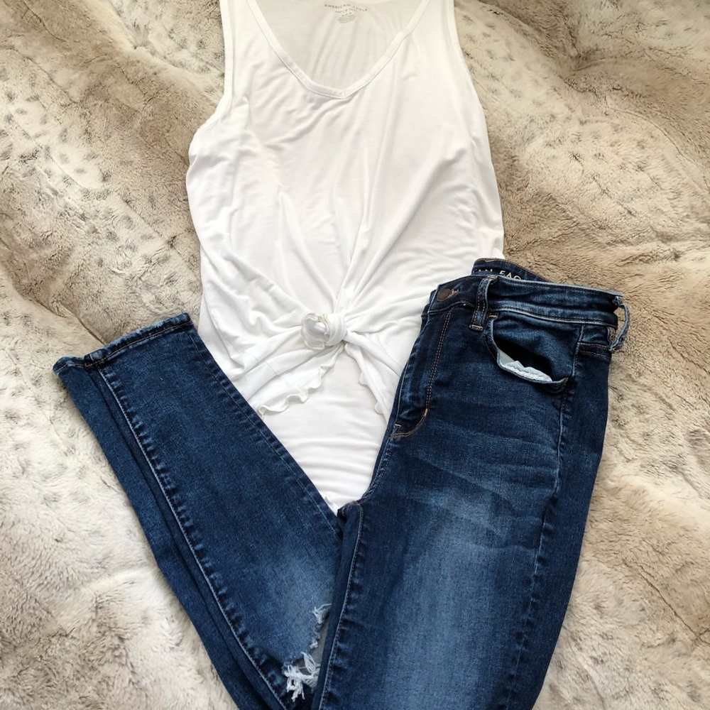 American Eagle Highest Hi Rise skinny Jeans.